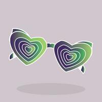 funny glasses of different heart shapes vector design