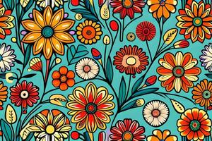 Beautiful flowers repeating pattern photo