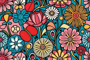 Beautiful flowers repeating pattern photo