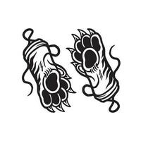 claw hand drawn illustration for tattoo design vector