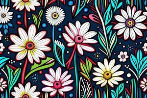 Beautiful flowers repeating pattern photo