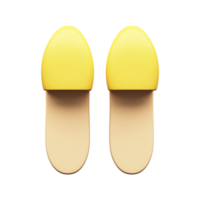 3D Rendering Finger Closed Slipper Golden. png