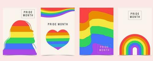 Pride month day background with heart and woman for postcard social media vector