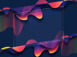 Abstract colorful wavy strip on blue background. vector