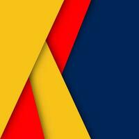 Red and Yellow Paper Overlap Layer on Blue Background. vector