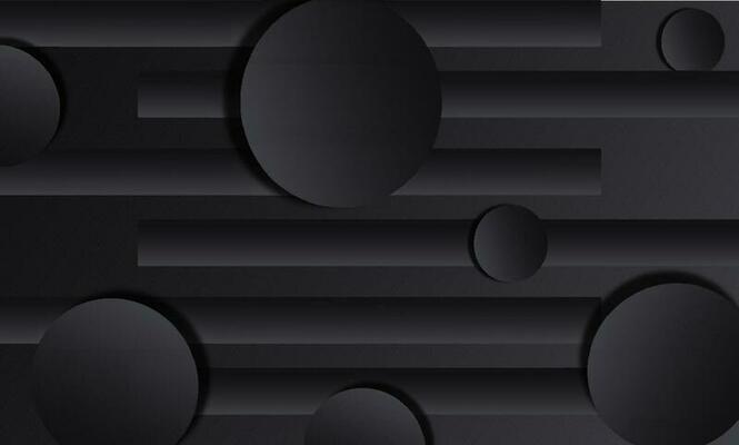 Abstract Paper Cut Circle Shapes with Strip Lines on Black Background.