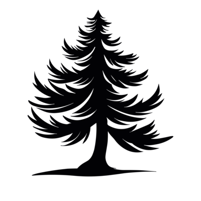 Christmas Tree Black And White PNGs for Free Download