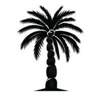 Date palm black and white png for free