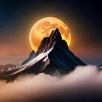 Full moon over the mountains photo