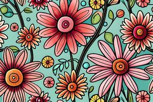 Beautiful flowers repeating pattern photo