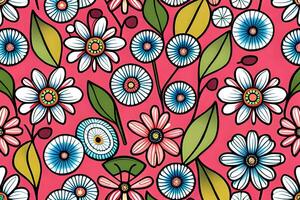 Beautiful flowers repeating pattern photo