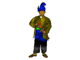 conception aristocratique costume pour malais nusantara guerrier png