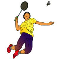 ikon spelare badminton håller på med smash Metod png