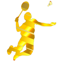 icoon speler badminton aan het doen verpletteren techniek png