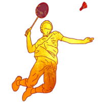 icon player badminton doing smash technique png