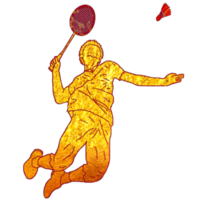 icon player badminton doing smash technique png