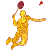 icon player badminton doing smash technique png