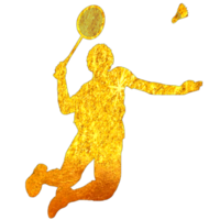 icoon speler badminton aan het doen verpletteren techniek png