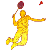 icon player badminton doing smash technique png