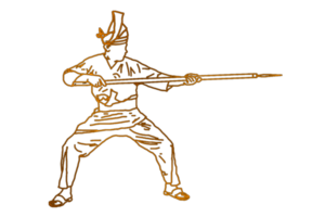 Icon National Nusantara warrior movement pattern with hold spear png