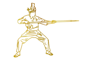 icon Nusantara warrior movement pattern with hold spear png