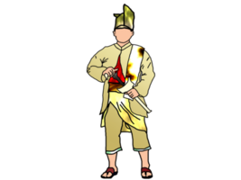 design aristocratico costume per malese nusantara guerriero png