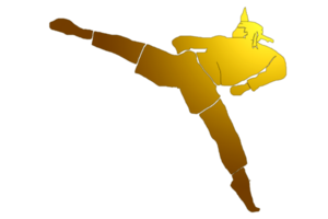 icon Nusantara warrior  jump doing turning kick png