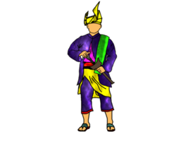 conception aristocratique costume pour malais nusantara guerrier png