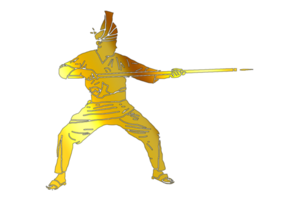 icon Nusantara warrior movement pattern with hold spear png