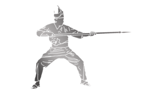 icon Nusantara warrior movement pattern with hold spear png