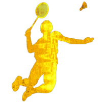 ícone jogador badminton fazendo esmagar técnica png