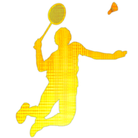 icono jugador bádminton haciendo aplastar técnica png