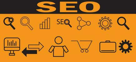 Search Engine Optimization - SEO Icon Set vector