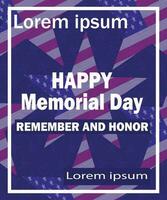 Happy Memorial Day banner. National american holiday vector background