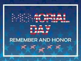 Happy Memorial Day banner. National american holiday vector background