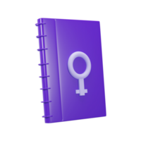 3D Render, Binder Book Or Notebook With Venus Sign. png