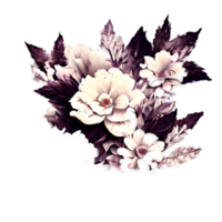 Marfil y borgoña flores, hojas, Clásico pastel crema antecedentes png