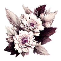 Elfenbein und Burgund Blumen, Blätter, Jahrgang Pastell- Sahne Hintergrund png