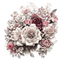 marfim e Borgonha flores, folhas, vintage pastel creme fundo png