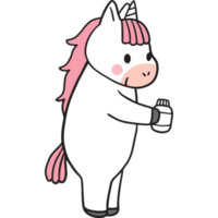 Karikatur süß komisch Einhorn Clip Art. png