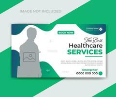 Medical healthcare youtube thumbnail and web banner design template vector