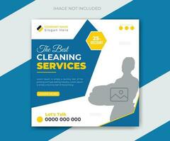 Cleaning service social media post or web banner design template vector