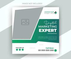 Digital marketing expert social media post and corporate modern design web banner template vector