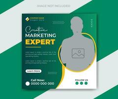 Digital marketing expert social media post and corporate modern design web banner template vector