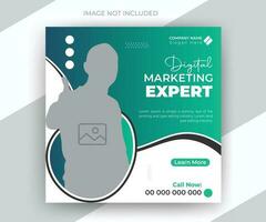 Digital marketing expert social media post and corporate modern design web banner template vector