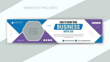 Grow your business social media timeline promotion web banner template vector