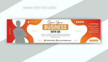 Grow your business social media timeline promotion web banner template vector