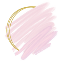 Abstract Pastel Pink Circle Watercolor Splash Paint Stain Background Circle With Golden Frame, png