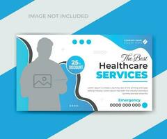 Medical healthcare youtube thumbnail and web banner design template vector