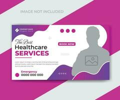 Medical healthcare youtube thumbnail template or web video thumbnail design vector